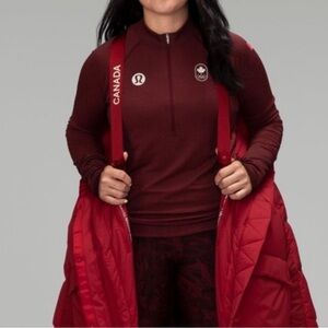 Team Canada Swiftly Tech Half-zip 2.0 Coc Logo In Deep Red Size 4